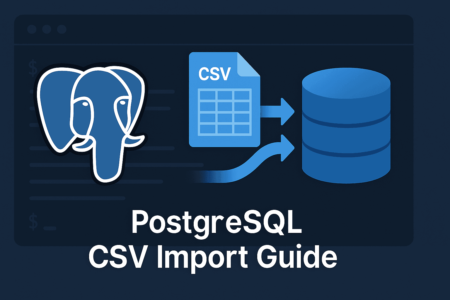Complete guide to PostgreSQL CSV imports with COPY command, performance tuning, and troubleshooting for database administrators and developers